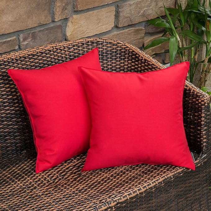 MIULEE Pack of 2 Decorative Outdoor Waterproof Pillow Covers Square Garden Cushion Sham Throw Pillowcase Shell for Spring ...