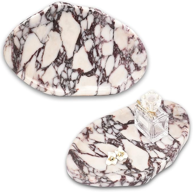 LWALMS Marble Clould Tray for Bathroom - Stone Catchall Jewelry Dish for Kithchen Counter and Aesthetic Room Decor, Cute D...