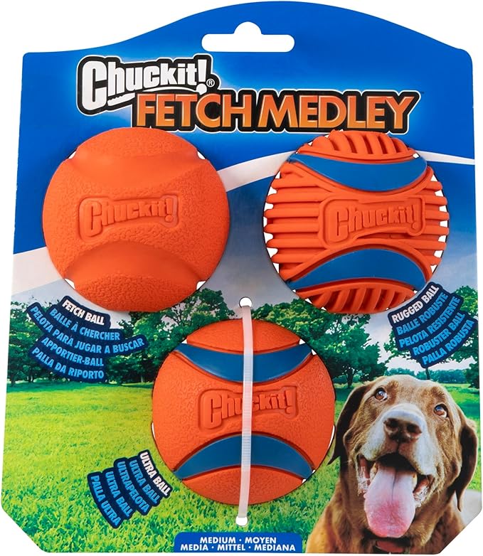 Chuckit! Dog Balls - Interactive Dog Toys, High-Bounce Fetch Ball, Ultra and Rugged Balls, Durable - Size Medium, 2.5-inch...