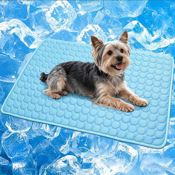 XinChangShangMao Dog Cooling Mat, Q-Max>0.4 Pet Dog Self Cool Pad, Ice Silk Washable Summer Cooled Mat for Dogs Cats, Kenn...