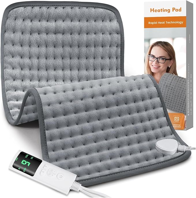 Heating Pad for Back Pain Relief, Heating Pads for Period Cramps with 9 Heat Settings & 4 Timers Auto-off, Machine Washabl...