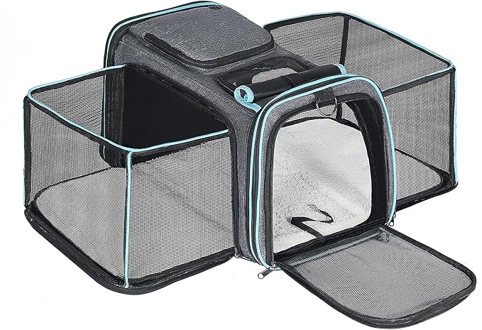Pesen Expandable Dog & Cat Carrier, Airline Approved Soft Pet Carrier, Breathable & Collapsible Design, Ideal for Small Do...
