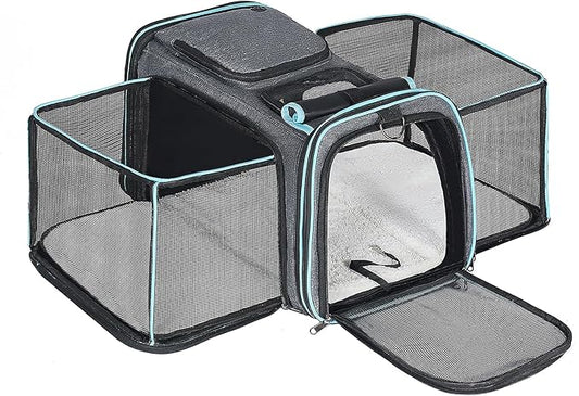 Pesen Expandable Dog & Cat Carrier, Airline Approved Soft Pet Carrier, Breathable & Collapsible Design, Ideal for Small Do...