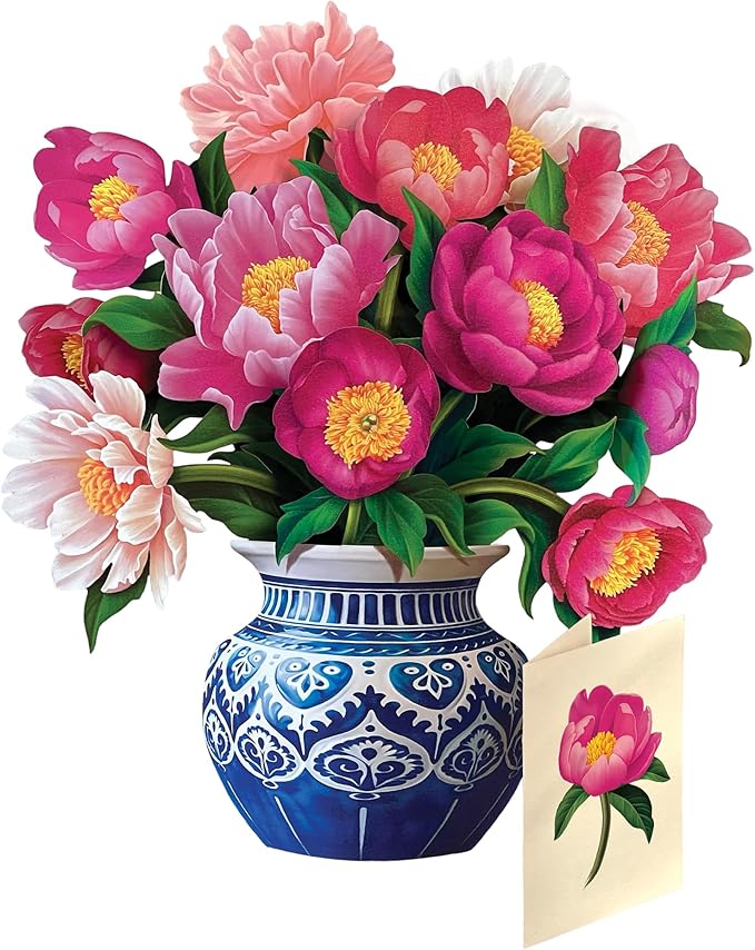 Freshcut Paper Peony Paradise 13 Inch Life-Sized 3D Pop Up Card – Birthday, Mothers Day, Thank You, Gifts for Mom and Her...