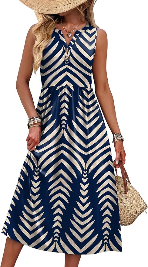 WIHOLL Women's Summer Dresses Maxi Dress Vacation Beach Sundresses 2026 with Pockets