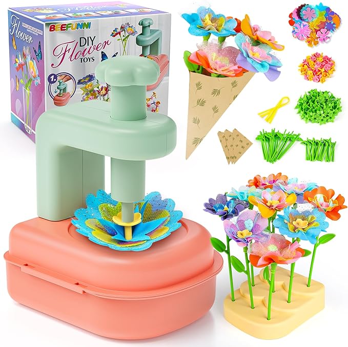 beefunni Flower Bouquet Craft Kit, Mothers Day Crafts for Kids Classroom, DIY Craft Toys for Kids Ages 4-8, Educational Fl...