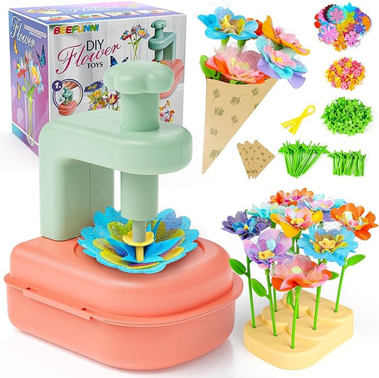 beefunni Flower Bouquet Craft Kit, Mothers Day Crafts for Kids Classroom, DIY Craft Toys for Kids Ages 4-8, Educational Fl...