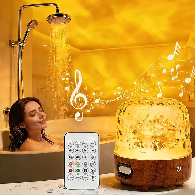Spa-Like Shower Lamp, Bluetooth Speaker Waterproof Lamp, Rechargeable Lumena Lamp with Remote & Touch Control, 16 Colors O...
