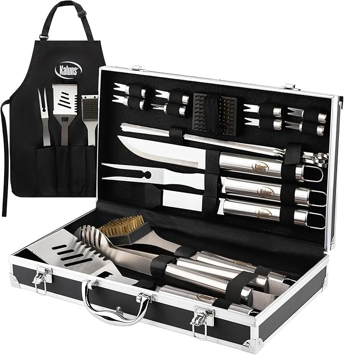 Kaluns Grilling Accessories, Dad Gifts for Fathers Day, Mothers Day Grilling Gifts, Heavy Duty Stainless Steel BBQ Tool Se...