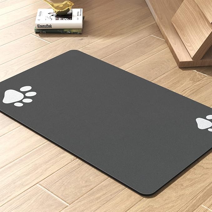 Pet Feeding Mat-Absorbent Dog Mat for Food and Water Bowl-No Stains Quick Dry Dispenser Mat-Dog Accessories Pet Supplies-W...