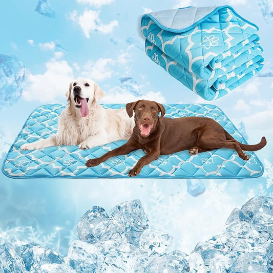 EXPAWLORER Dog Cooling Mat-28.3''*47.2'' Upgraded Extra Large Cooling Pad for Dog Dogs Cats Pets in Summer Keep Cool,Washa...