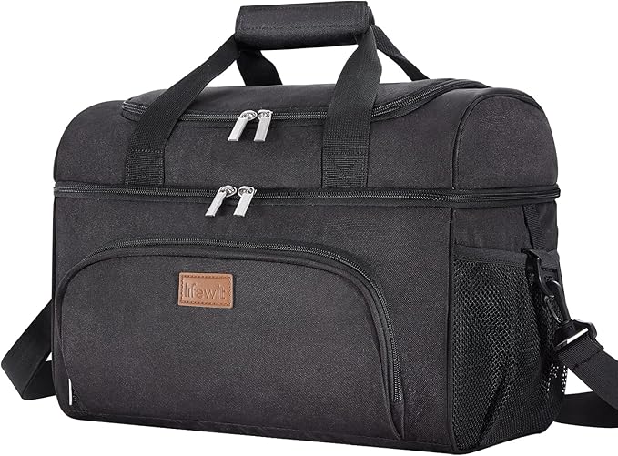 Lifewit Insulated Cooler Bag, 32/48 Can Large Leakproof Beach Cooler, Lightweight Portable Double Layer Soft-Sided Travel ...