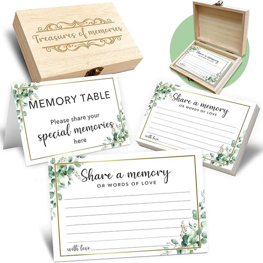 BHTPNG Share A Memory Card for Celebration Of Life - 50 Pcs Memorial Cards, Memory Box for Graduation Wedding, Funeral Kee...