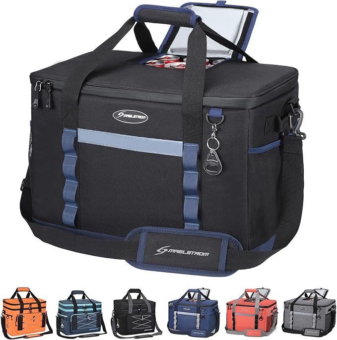 Maelstrom Collapsible Soft Cooler Bag,35/55/75 Cans Beach Cooler with Flip Top Lid, Ice Chest, Leakproof & Portable for Be...