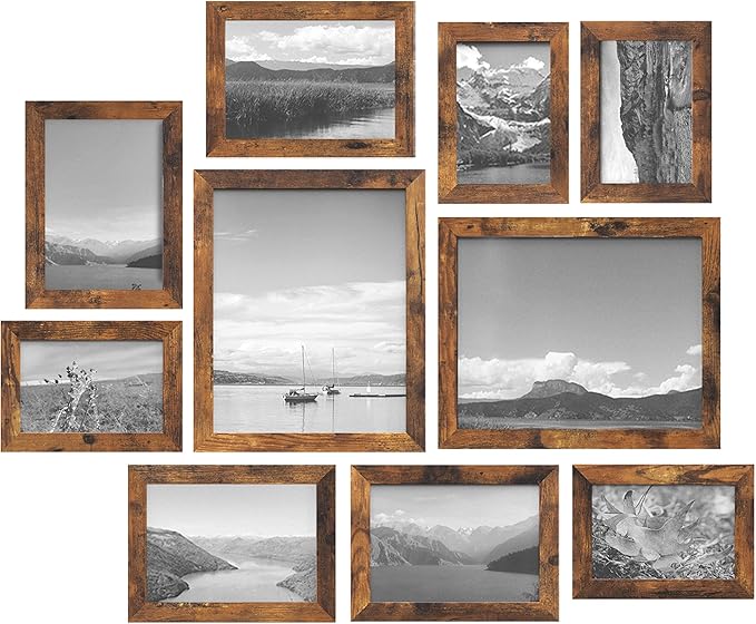 SONGMICS Picture Frames, Collage Picture Frames Set of 10, Two 8x10, Four 5x7, Four 4x6, Photo Frame for Wall Gallery Deco...