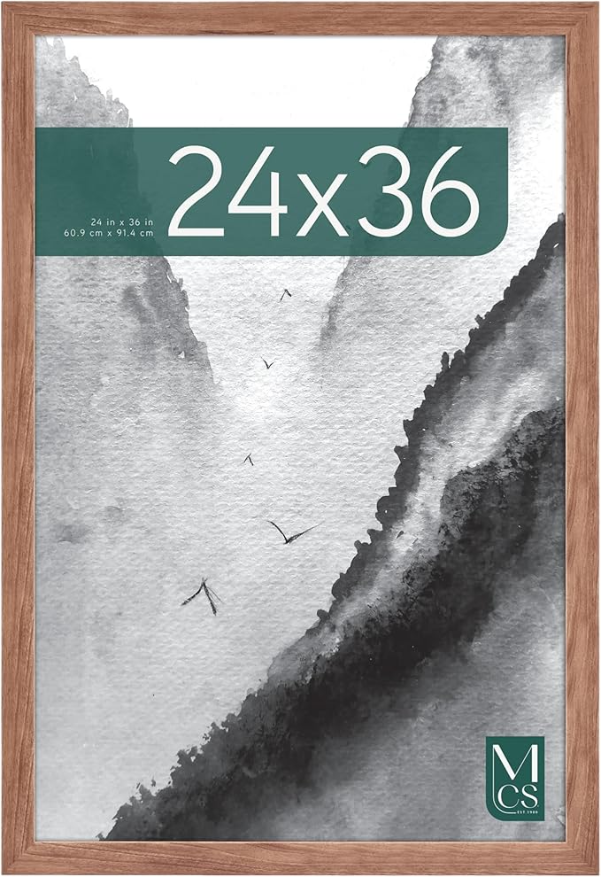 MCS Museum Poster Frame 24x36 Medium Oak, Vertical & Horizontal Wall Hanging Large Picture Frame for Photos, Posters & Art...