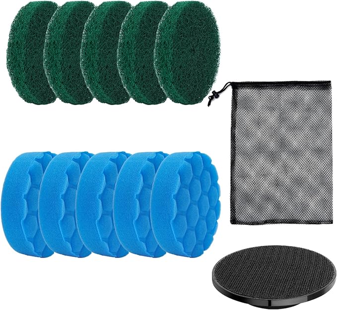 Electric Spin Scrubber Replacement Brush Heads Set, 10 Piece Replacement Brush Cleaning Kit for Cordless Power Scrubber, f...