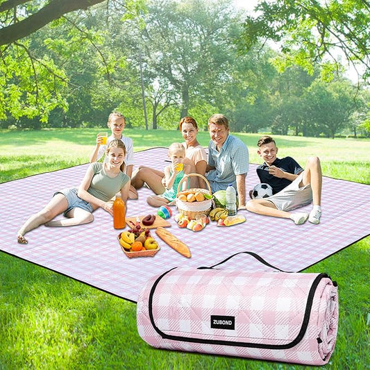 Picnic Blankets Outdoor Blanket Waterproof, 80''x80'' Extra Large Beach Blanket Sandproof Foldable Machine Washable, Vinta...