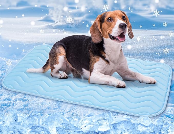 ZENGAOOU Dog Cooling Mat for Medium to Large Dogs, Washable Cool Touch Cooling Fabric with Non Slip Bottom, Waterproof Pet...