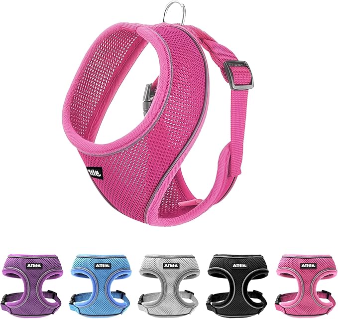 AIITLE Medium Girl Dog Harness, Comfortable Adjustable Mesh Vest with Quick-Release Buckle, Reflective Safety Strips – Per...