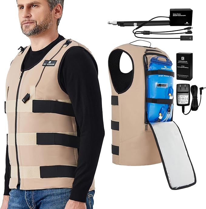 COMPCOOLER Instant Cooling Vest Backpack for Men and Women(2.5L Water Bladder Upgraded Leak-Proof Design) - Ice Water Circ...
