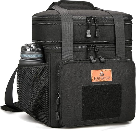 HSHRISH Expandable Large Tactical Lunch Box for Adults, Durable Insulated Lunch Bag with Shoulder Strap, Soft Cooler Bag f...