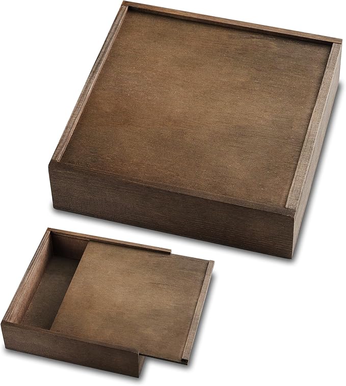 Custom Vibes Personalized Pine Wood Keepsake Box with Sliding Lid, Custom Engraving, Durable Rustic Design for Groomsmen, ...