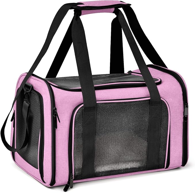 Henkelion Pet Carrier for Small Medium Cats Dogs Puppies up to 15 Lbs, TSA Airline Approved, Soft Sided, Collapsible Trave...
