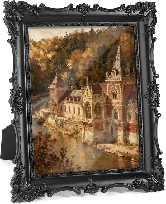 MXMHOME Vintage Picture Frame with Embossed Flower Design, Ornate Photo Frame, Hand-Crafted Resin Antique Frames for Table...