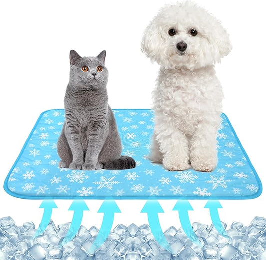 NACOCO Summer Pet Cooling Mat - Cat Dog Cushion Pad Sleeping Cool Snowflake Comfortable Soft for Pets Kids and Adults (Blu...