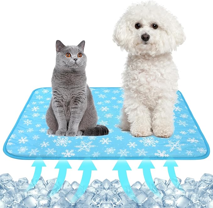 NACOCO Summer Pet Cooling Mat - Cat Dog Cushion Pad Sleeping Cool Snowflake Comfortable Soft for Pets Kids and Adults (Blu...