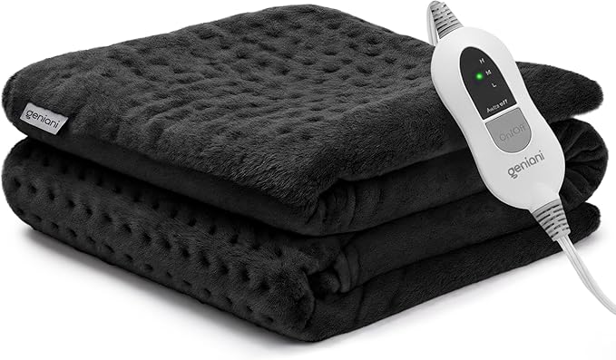 GENIANI Electric Heating Pad for Back Pain & Cramps Relief, Electric Throw, Auto Shut Off, Machine Washable, Moist Heat Pa...