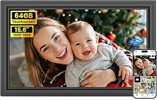64GB Uhale 15.6" Digital Picture Frame, Large WiFi Electronic Photo Frames 1920 x 1080 IPS FHD Touch Screen, Share Photos ...