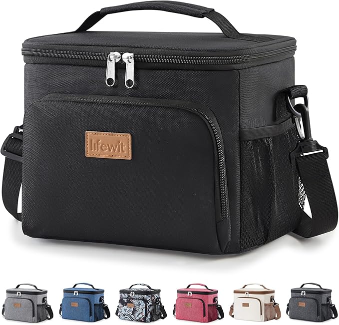 Lifewit Reusable Insulated Lunch Bag, Portable Cooler Freezable Soft Lunchbox Leakproof with Adjustable Shoulder Strap for...