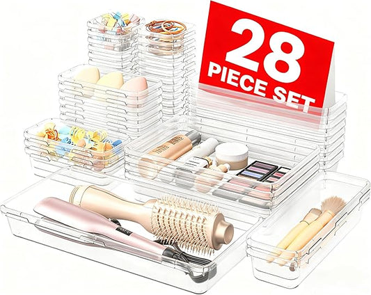 A-LuGei 【XL Size Only Us】 Drawer Organizer, 【𝟱𝗦𝗶𝘇𝗲】 Makeup organizer, 【Holds 177 Items】 Bathroom Organizers and Stora...