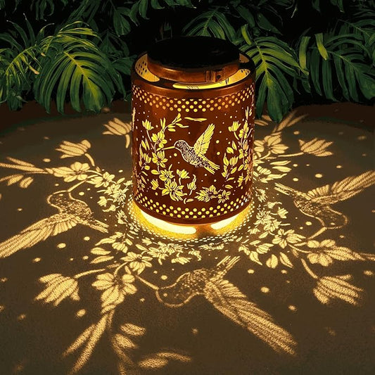 Hummingbird Solar Lanterns Garden Decor Birthday Gifts for Women Mon Grandma Metal Hanging Solar Lights Waterproof Outdoor...