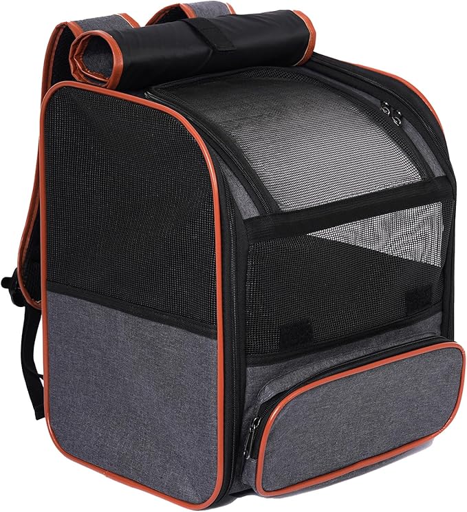 Pesen Cat Backpack Carrier, Breathable & Foldable Pet Carriers for Cats, Small Dogs and Rabbits Under 15 lbs, Airline Appr...