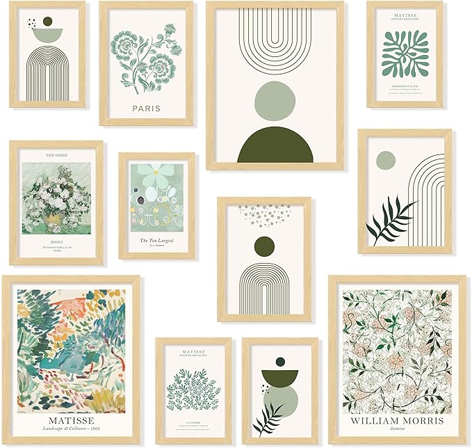97 Decor Sage Green Room Decor Aesthetic - Sage Green Wall Decor, Sage Matisse Wall Art Prints, Green Posters Wall Collag...