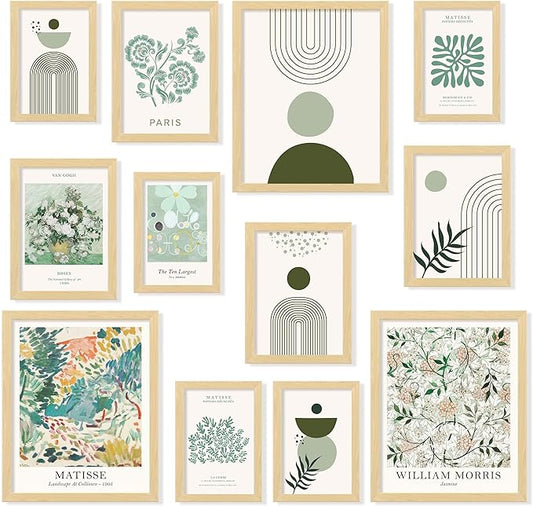 97 Decor Sage Green Room Decor Aesthetic - Sage Green Wall Decor, Sage Matisse Wall Art Prints, Green Posters Wall Collag...