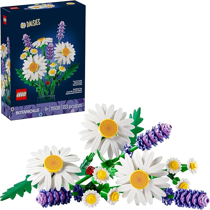 LEGO Botanicals Daisies Building Toy - Artificial Flowers Crafting Kit for Girls & Boys, Ages 9+ - Kids Room Decor for Boo...