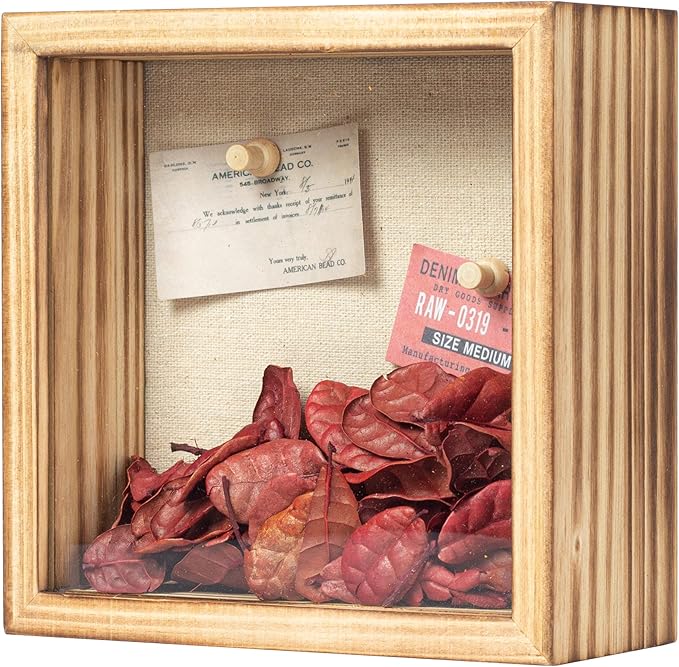 Increased Fire Shadow Box Frame 6x6 Shadow Box Display Case with Linen Back of Awards Memorabilia Flower, Pictures, Keepsa...