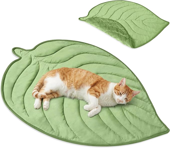 PetAmi Dog Cooling Mat, Leaf Shape, Reversible Cooling Nylon Blanket Soft Fleece Pet Pad for Dogs Cats, Summer All Season ...