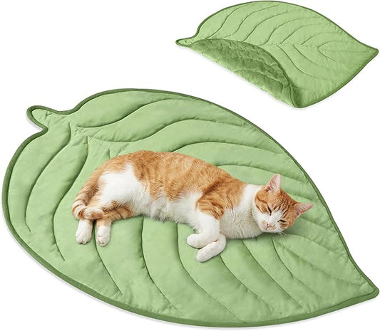 PetAmi Dog Cooling Mat, Leaf Shape, Reversible Cooling Nylon Blanket Soft Fleece Pet Pad for Dogs Cats, Summer All Season ...