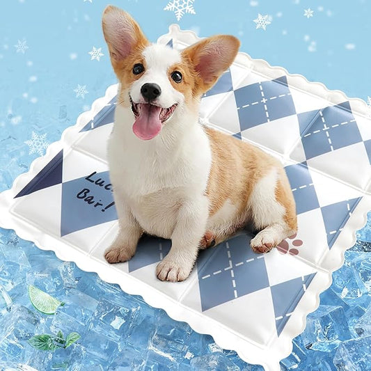 ZHAKKE Dog Cooling Mat 13.7” x 13.7” Pet Summer Self-Cooling Pad for Dogs and Cats Non-Toxic Gel No Water or Electricity N...