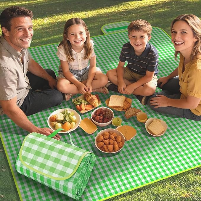 Pesilo Large Picnic Blanket Beach Blanket 70'' x 70'', Outdoor Waterproof Sandproof Foldable Blanket, Camping Garden Grass...