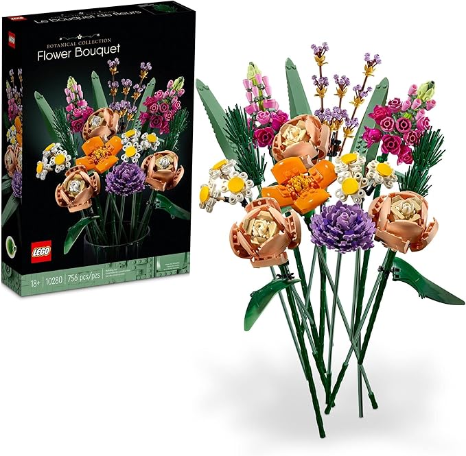LEGO Botanicals Flower Bouquet Building Set - Artificial Flowers for Decoration for Home and Display, Ages 18+ - Small Fak...