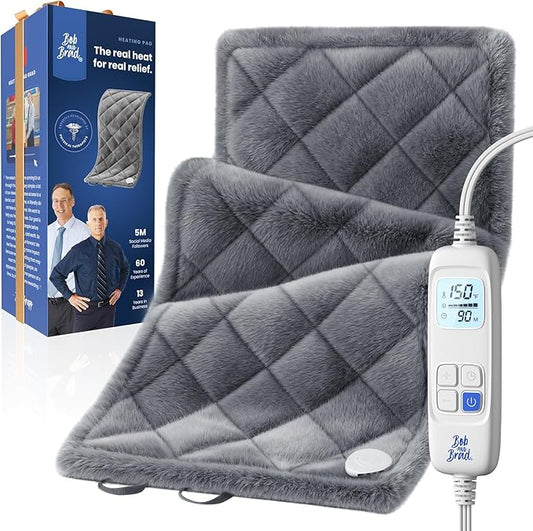 BOB AND BRAD Far Infrared Weighted Heating Pad for Back Pain Relief, FSA-HSA Eligible, 12"x24" Electric Heat Pad With Auto...