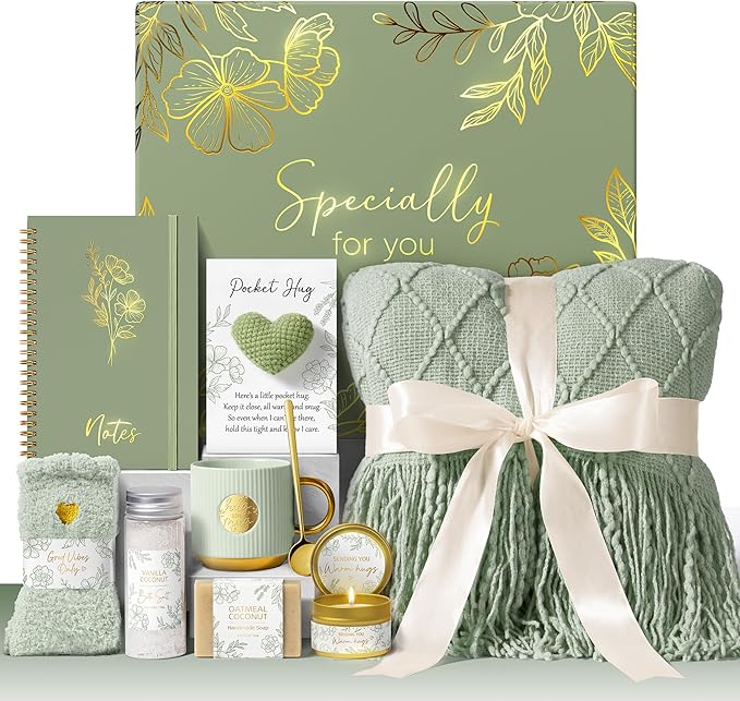 Self Care Gifts for Women Get Well Soon Gift Baskets, Mothers Day Birthday Gifts for Women Spa Care Package, Sympathy Insp...