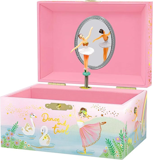 Giggle & Honey® Musical Ballerina Jewelry Box for Girls - Kids Music Box with Spinning Ballerina, Ballet Birthday Gifts fo...