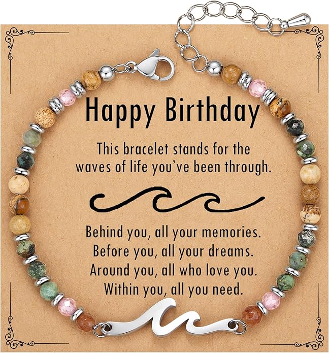 TONY & SANDY Friend Gifts for Women, Unique Birthday Gifts for Women, Sister Gift from Sister, Wave Bracelet, Christmas Gr...